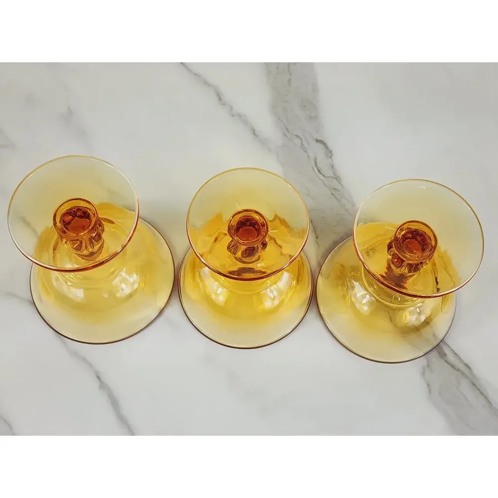 Tiffin Franciscan Amber Glass Sherbet Dessert 4